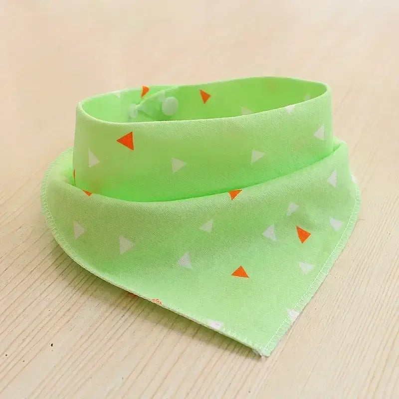 christmas dog bandana green soft cotton triangular dog kerchief scarf with orange and white triangle print for pets