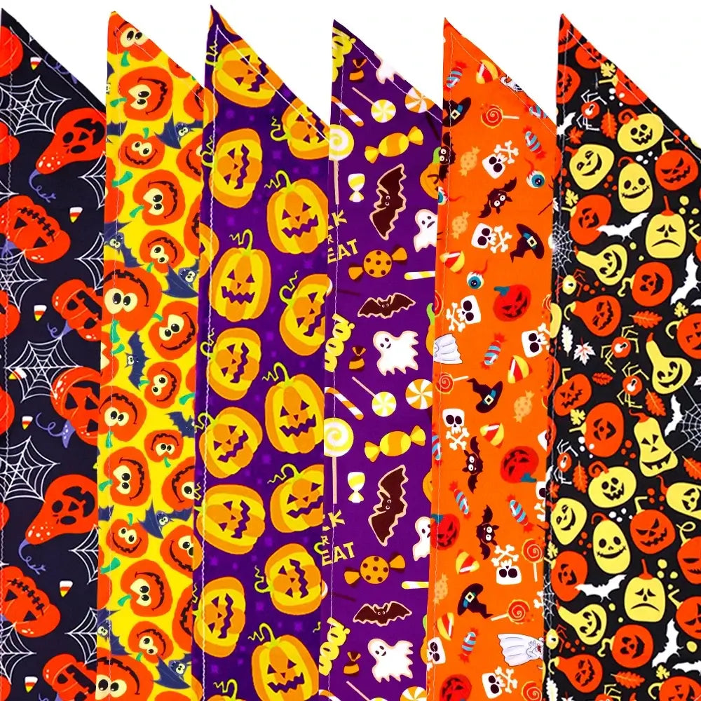 halloween dog bandanas bulk for small dogs and cats, 30pcs autumn pet grooming bandanas