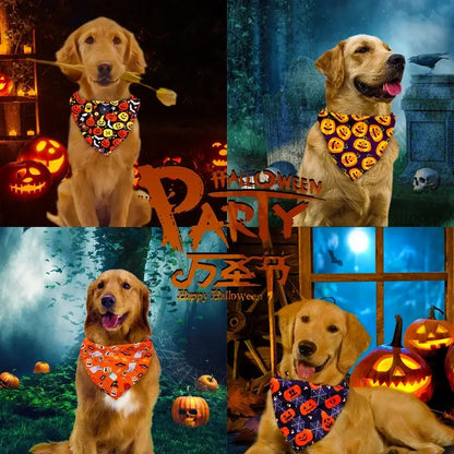 Halloween dog bandanas bulk set of 30 festive pumpkin bandanas for small dogs and cats, autumn pet grooming accessory