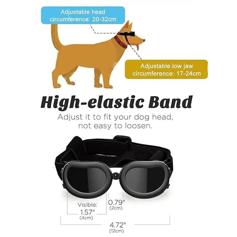 adjustable dog goggles with UV protection, heart-shaped pet sunglasses with high-elastic band for small and medium dogs