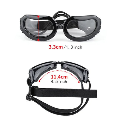 adjustable dog goggles with UV protection heart-shaped pet sunglasses for small and medium dogs, windproof outdoor eyewear