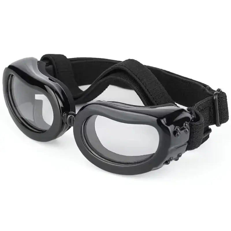 adjustable dog goggles with UV protection heart-shaped black pet sunglasses for small and medium dogs