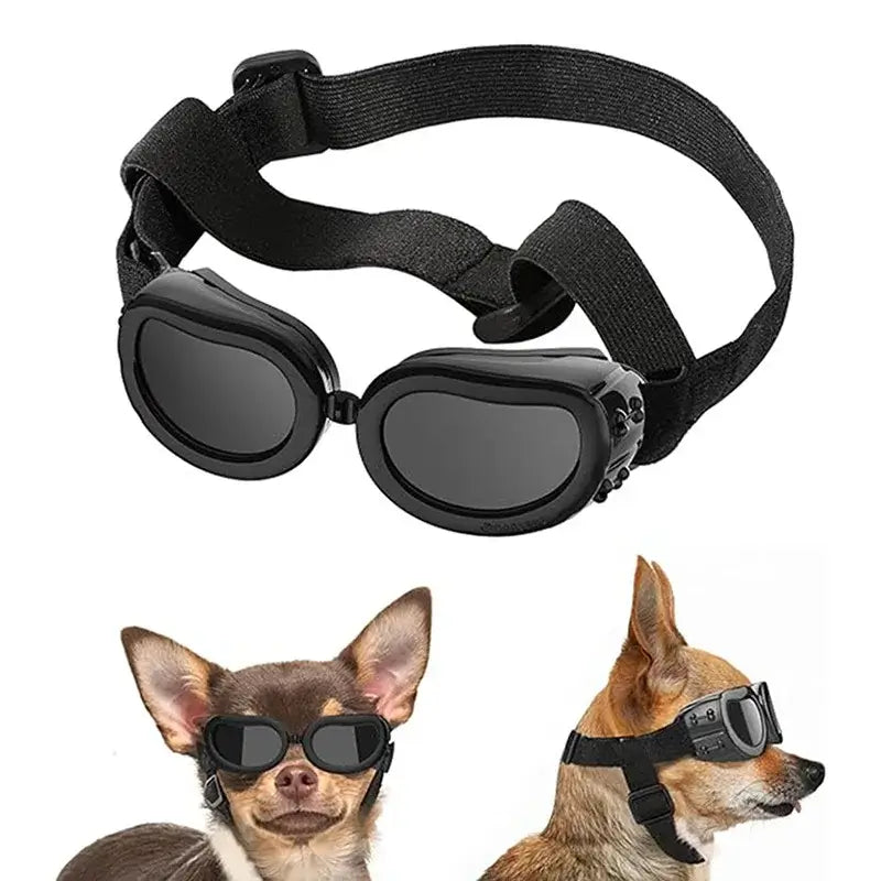 Heart-shaped adjustable dog goggles with UV protection for small and medium dogs, windproof pet sunglasses for outdoor use