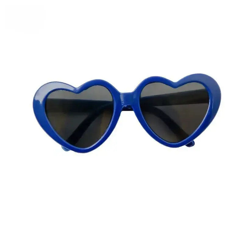 heart shaped dog glasses blue heart sunglasses for dogs, plastic pet party eyewear, summer accessory
