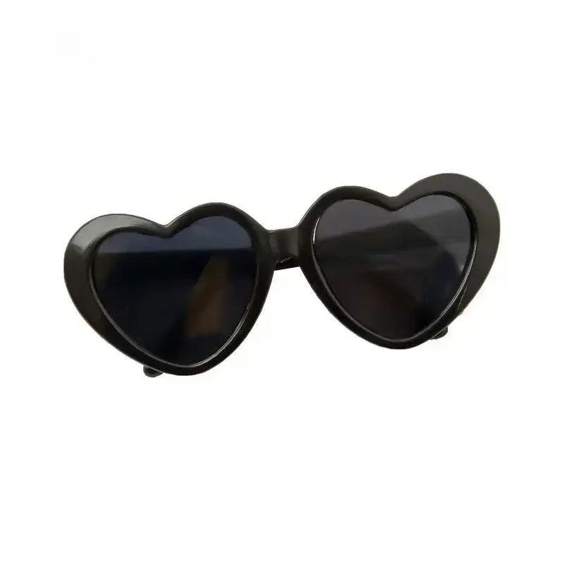heart shaped dog glasses black plastic heart-shaped sunglasses for dogs, pet photo props and summer party eyewear