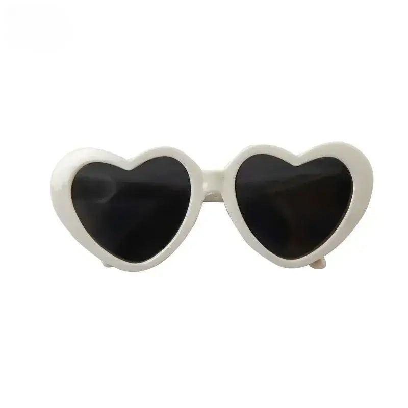 heart shaped dog glasses white plastic heart sunglasses for dogs, cute pet eyewear for summer parties and photos