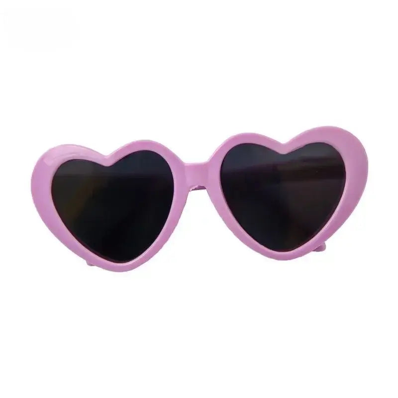 heart shaped dog glasses purple plastic sunglasses for dogs, pet heart glasses for summer party and puppy photos