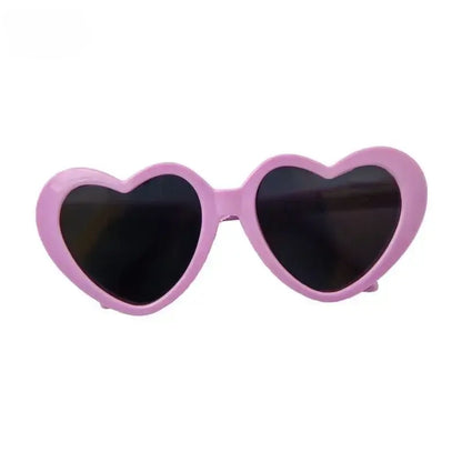 heart shaped dog glasses purple plastic sunglasses for dogs, pet heart glasses for summer party and puppy photos