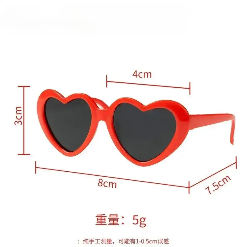 heart shaped dog glasses, red heart sunglasses for pets, 8cm wide, 3cm high, party accessory