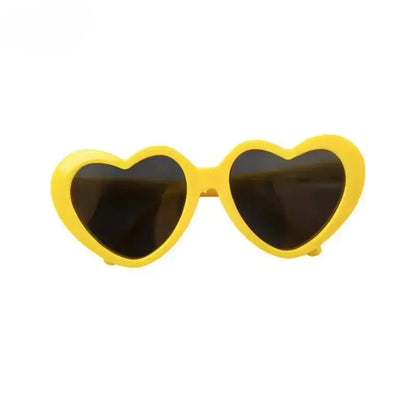 heart shaped dog glasses yellow heart sunglasses for dogs, plastic pet eyewear for summer parties