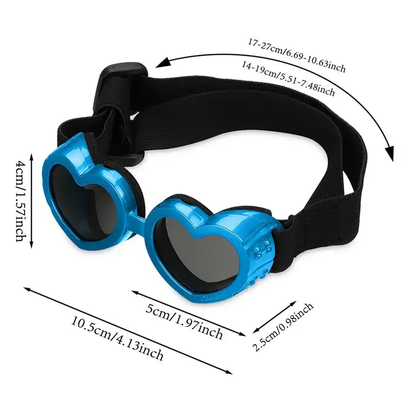 1 Pc Heart-shaped Small Dog Sunglasses Waterproof UV Protection Cat Sun Glasses with Adjustable Strap Goggles Pet Products