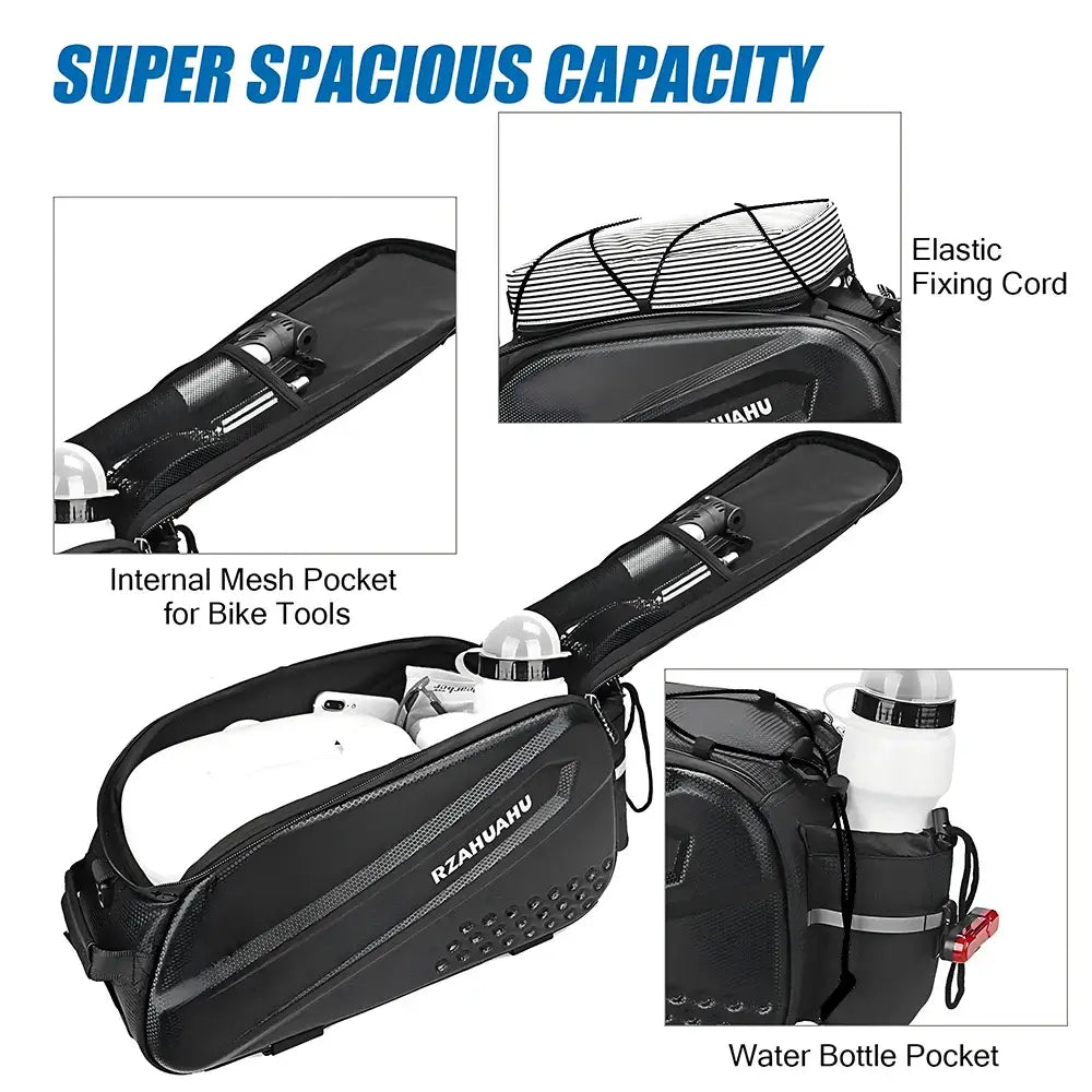 Bicycle Carrier Bag Large Capacity Bike Bags Foldable Rear Seat Bag Bike Rear Basket Waterproof Pannier Trunk Seat Saddle Bags - detailed view