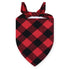 Red plaid dog bandana scarf, cotton triangular pet bib with bow tie for dogs, cats, and puppies