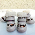 winter leopard boots for small dogs in gray and cream colors for cold weather pet wear, ideal for chihuahuas.