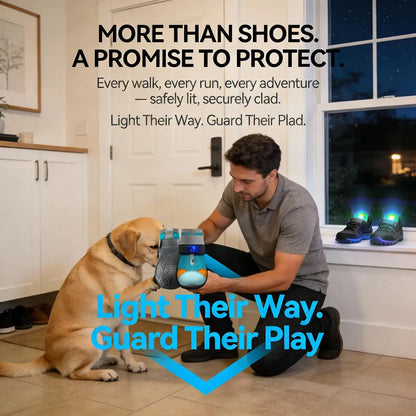 Light up dog shoes for summer for safe and stylish nighttime walks with pets.