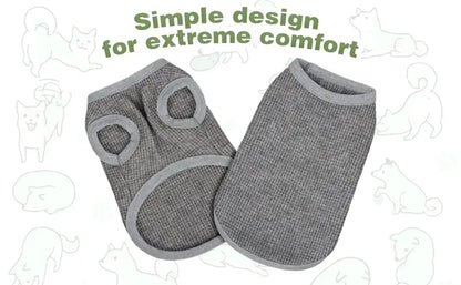 lightweight dog sweater for small dogs, gray simple-design puppy clothes for Chihuahua and Yorkie comfort