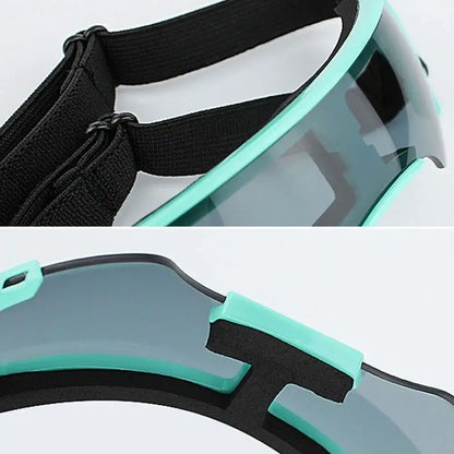dog UV protection sunglasses for pets with windproof wraparound lenses and adjustable black strap