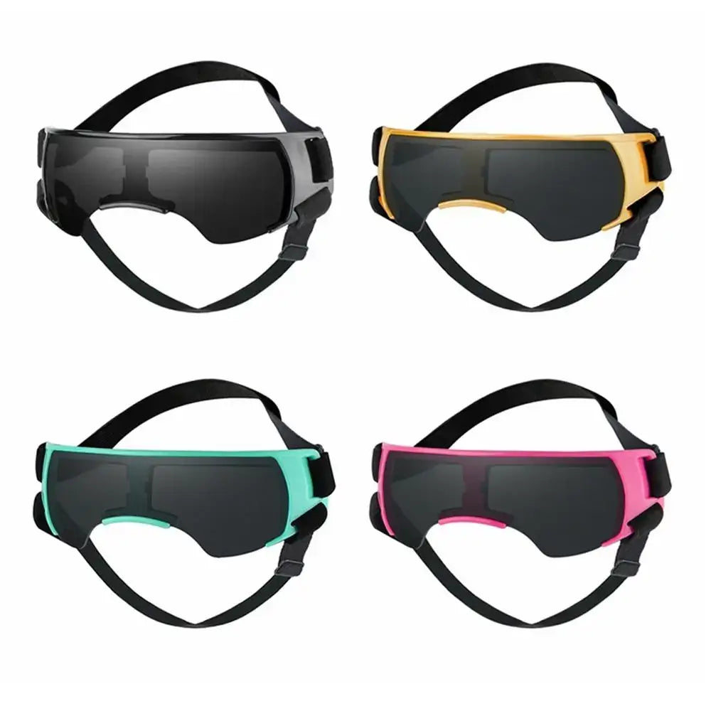 dog UV protection sunglasses in four multicolor styles for windproof sun shading and outdoor pet eye protection