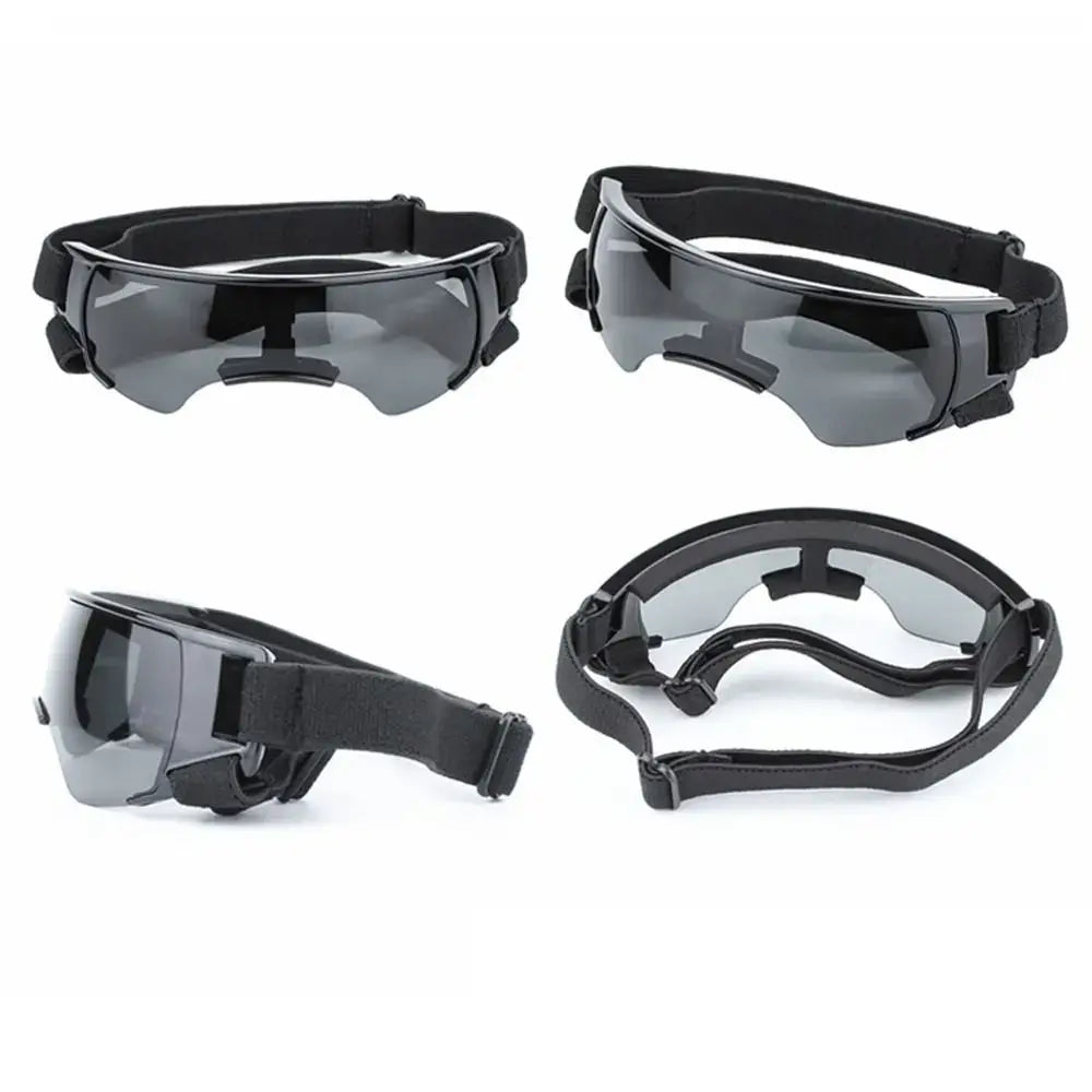 dog UV protection sunglasses for pets, windproof, sun-shading, adjustable black goggles for outdoor use