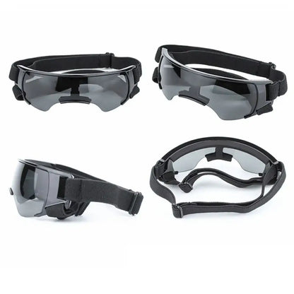 dog UV protection sunglasses for pets, windproof, sun-shading, adjustable black goggles for outdoor use