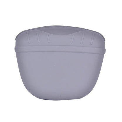 The New Pet Dog Puppy Treat Bag Pouch Walk Obedience Training Reward Biscuit in gray silicone.