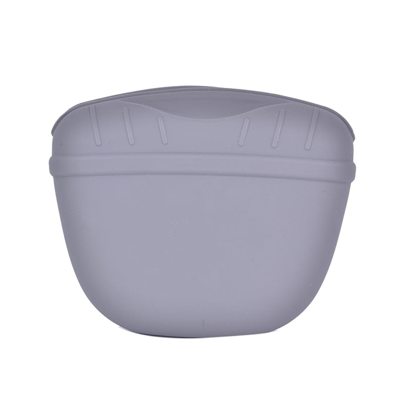 The New Pet Dog Puppy Treat Bag Pouch Walk Obedience Training Reward Biscuit in grey silicone.