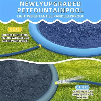 Large Inflatable Dog Pool outdoor splash pad for pets with lightweight anti-slip and leakproof features