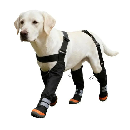 waterproof dog hiking boots with non-slip, hard-soled protective suspenders for durable outdoor dog footwear