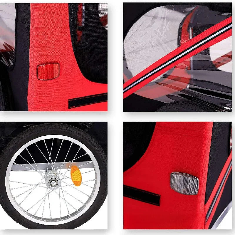 Outdoor Dog Carriers Small Trailer Portable Folding Storage Small Medium Dogs Travel Bicycle Trailer Dog Supplies Pet Products features close-up