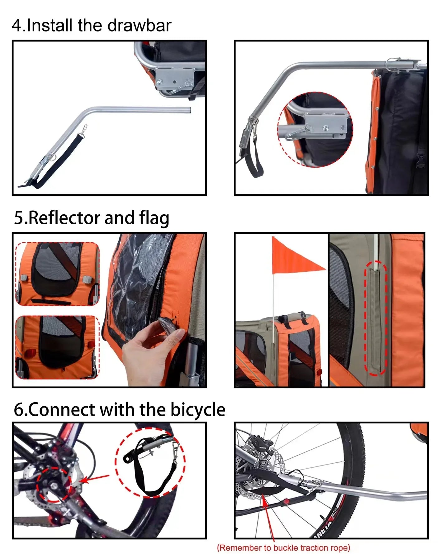 Outdoor Dog Carriers Small Trailer Portable Folding Storage Small Medium Dogs Travel Bicycle Trailer Dog Supplies Pet Products installation guide