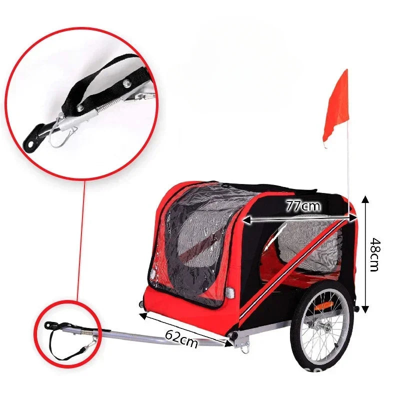 Outdoor Dog Carriers Small Trailer Portable Folding Storage Small Medium Dogs Travel Bicycle Trailer Dog Supplies Pet Products