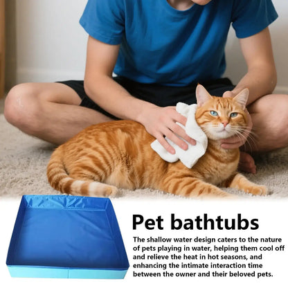Dog kiddie folding pool for indoor use, ideal for pets like puppies and cats, providing a comfortable bathing experience.