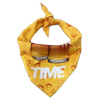 dog beach bandana yellow polyester triangular scarf for small medium large dogs Color G summer holiday pet accessory