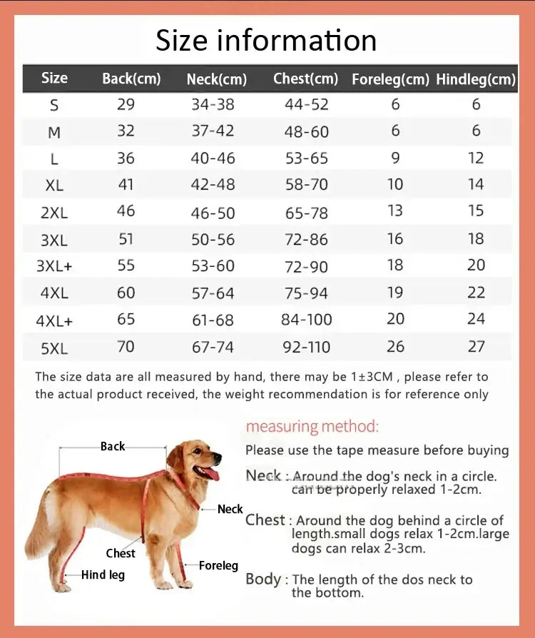 waterproof dog winter coat size chart for medium and large dogs with adjustable reflective warm jacket measurements