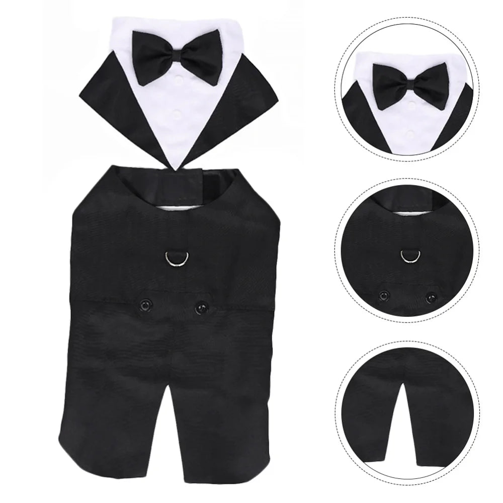 Pet Dog Clothes Fashion Party Show Formal Suit Tie Bow Shirt Wedding Tuxedo Halloween Dress for Small Large Dog Clothes Supplies.