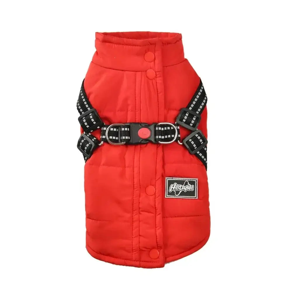 Pet Dog Jacket For Small Medium Dogs Cats Winter Warm Clothes With Harness Chihuahua French Bulldog Pug Outfits Puppy Vest Coats