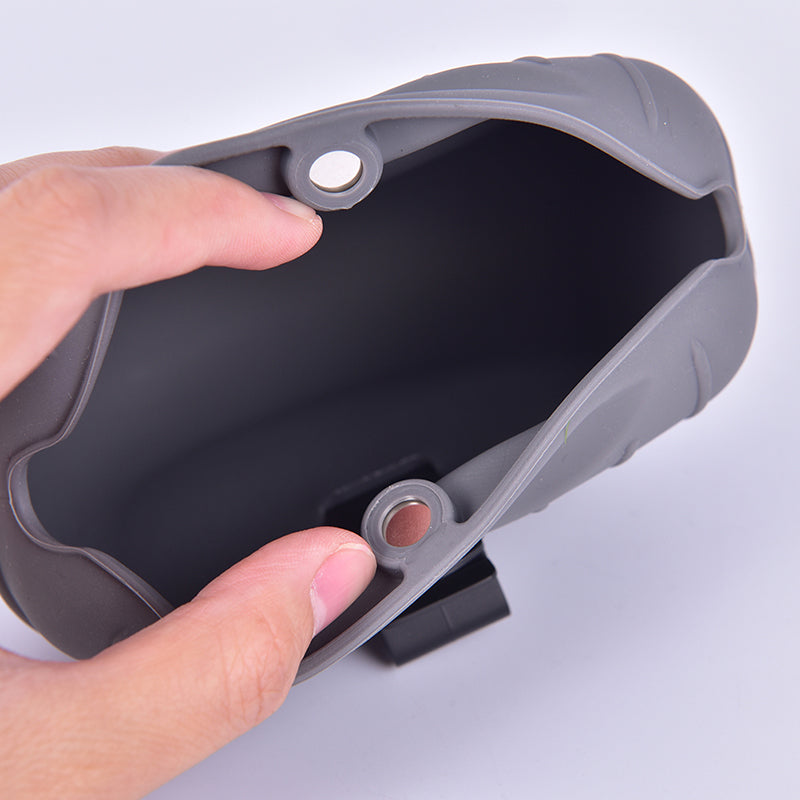 The New Pet Dog Puppy Treat Bag Pouch Walk Obedience Training Reward Biscuit interior with hand demonstrating use.