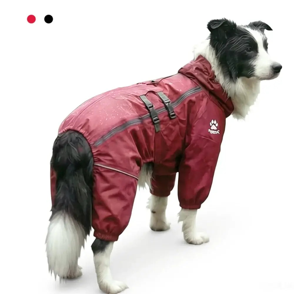waterproof dog winter coat for medium and large dogs, reflective warm outdoor jacket, adjustable raincoat jumpsuit