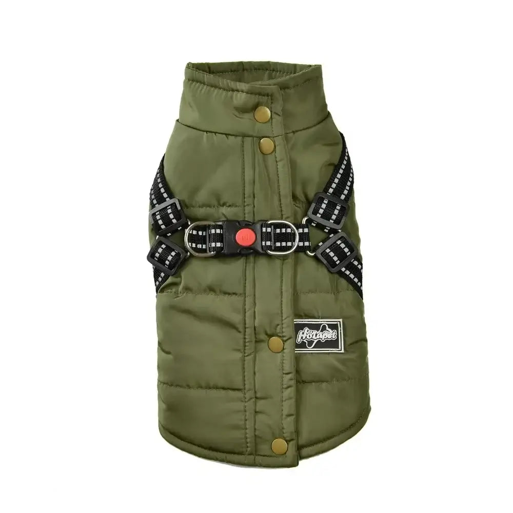 Pet Dog Jacket For Small Medium Dogs Cats Winter Warm Clothes With Harness Chihuahua French Bulldog Pug Outfits Puppy Vest Coats