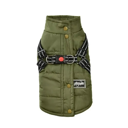 Pet Dog Jacket For Small Medium Dogs Cats Winter Warm Clothes With Harness Chihuahua French Bulldog Pug Outfits Puppy Vest Coats