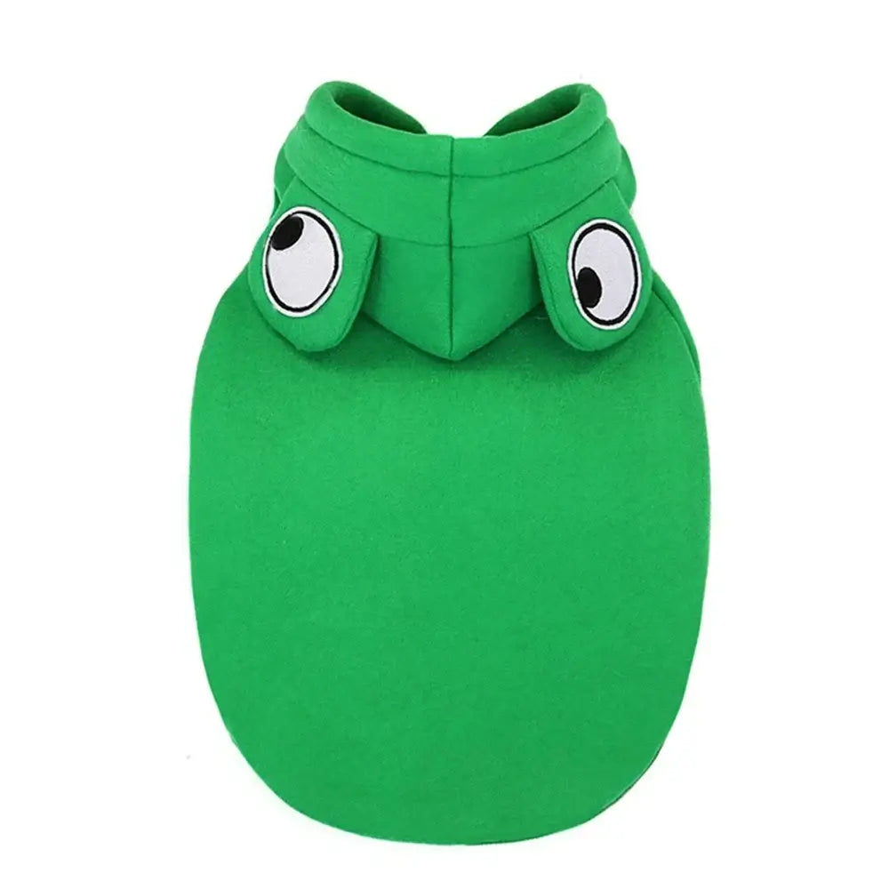 dog winter sweatshirt green cute hooded pullover with two-leg fit for small, medium and large dogs