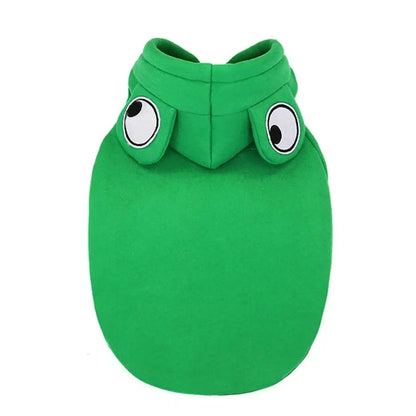 dog winter sweatshirt green cute hooded pullover with two-leg fit for small, medium and large dogs