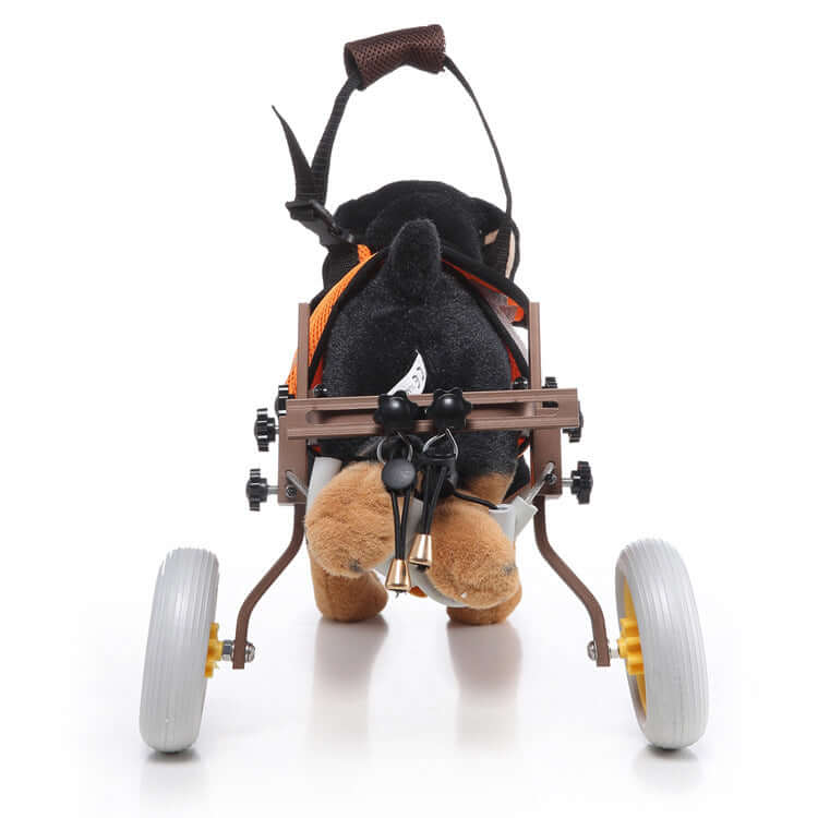 Dog wheelchair scooter for pets, adjustable pet mobility aid with wheels for disabled dogs.
