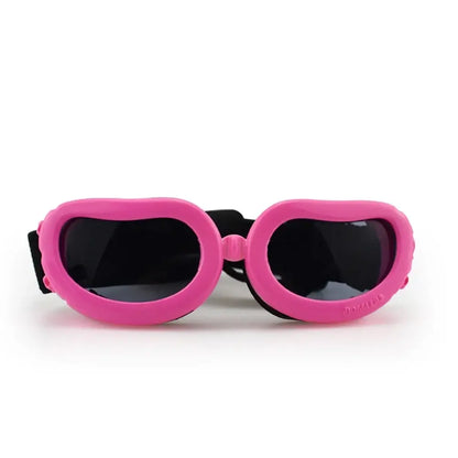 Pink dog sunglasses for small dogs with UV wind and dust protection, adjustable strap pet glasses for small and medium dogs