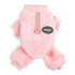 Pink small dog fleece sweater for small dogs, winter pet clothes with plush fleece, Chihuahua and Yorkie doggie pajama style