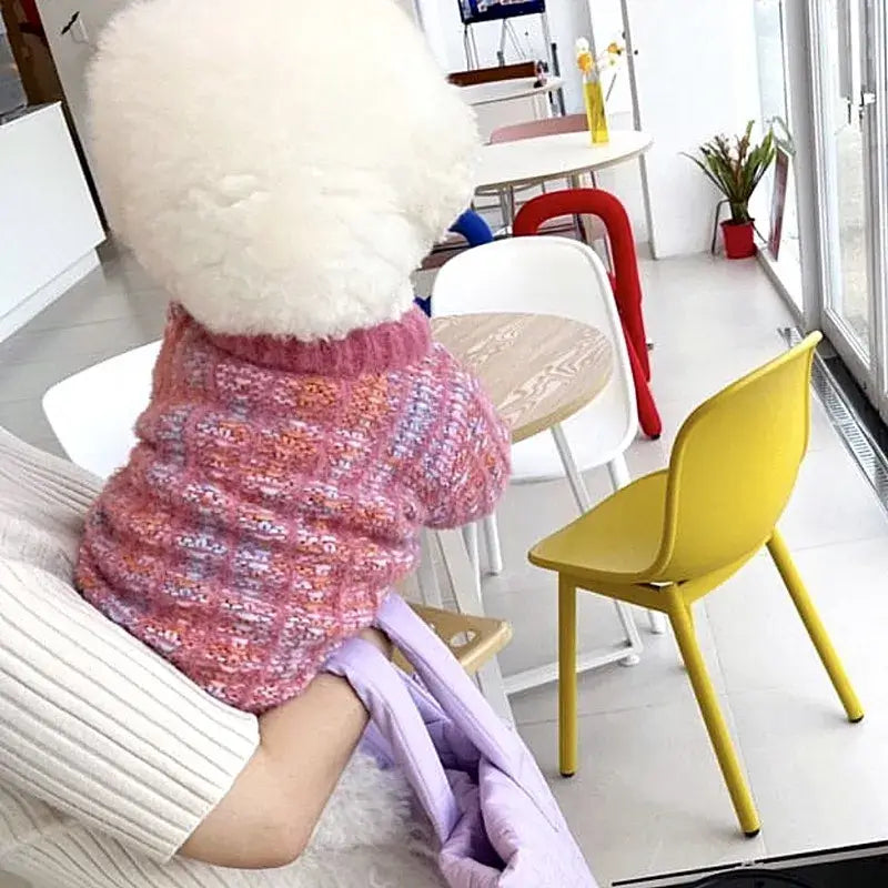 Pet Dog Sweaters for Small Dogs Winter Warm Dog Clothes Fashion Puppy Cardigan Sweater Cute Solid Cat Knitted Coat Pet Costumes