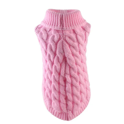 Warm Dog Sweaters for Small Dogs Turtleneck Knitted Winter Dog Clothes Pet Puppy Cat Sweater Vest Chihuahua French Bulldog Coat
