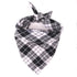 plaid cotton dog bandana white black plaid washable triangular scarf for dogs and cats