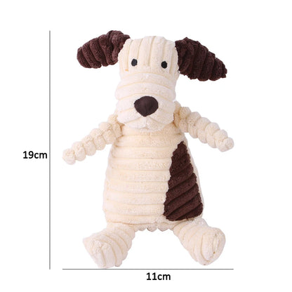 Plush Dog Toys for Puppy Pets Bite Resistant Squeaky Toys Corduroy Dog Companionship Toy Animals Shape Training Accessories for