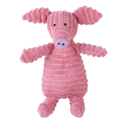 Plush Dog Toys for Puppy Pets Bite Resistant Squeaky Toys Corduroy Dog Companionship Toy Animals Shape Training